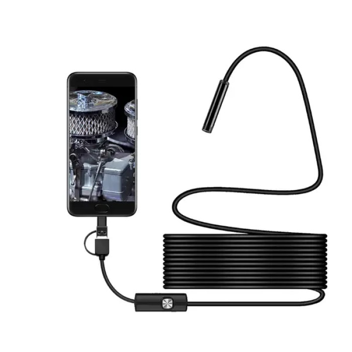 Эндоскоп Android and PC Endoscope, гибкая USB-камера 2 метра TYPE-C 3in1 AND120