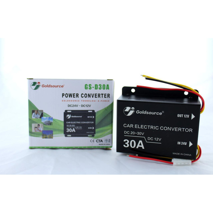 Перетворювач/інвертор DC/DC 24v-12v 30A/знижувальний DC-DC перетворювач