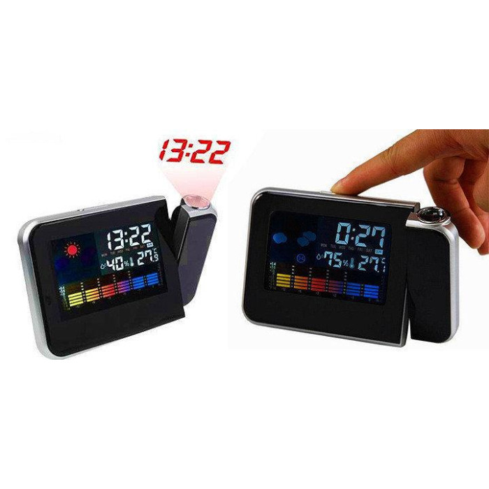 Настольные часы метеостанция с проектором времени 8190