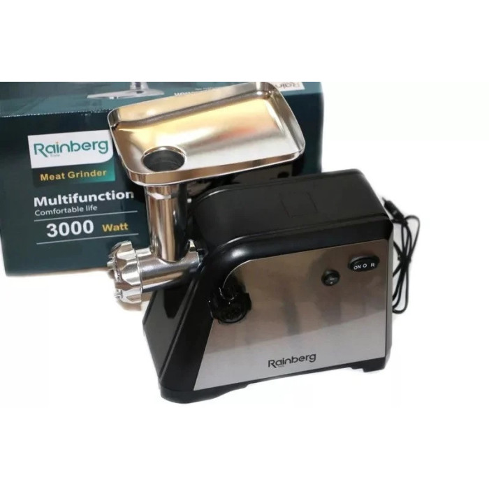 М'ясорубка Rainberg RB-673 3000W електрична з реверсом і соковичавницею