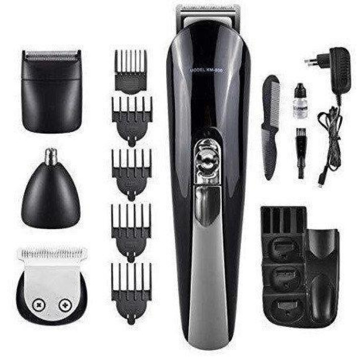 Машинка для стрижки волос Kemei KM-600, набор из 11 насадок и подставки