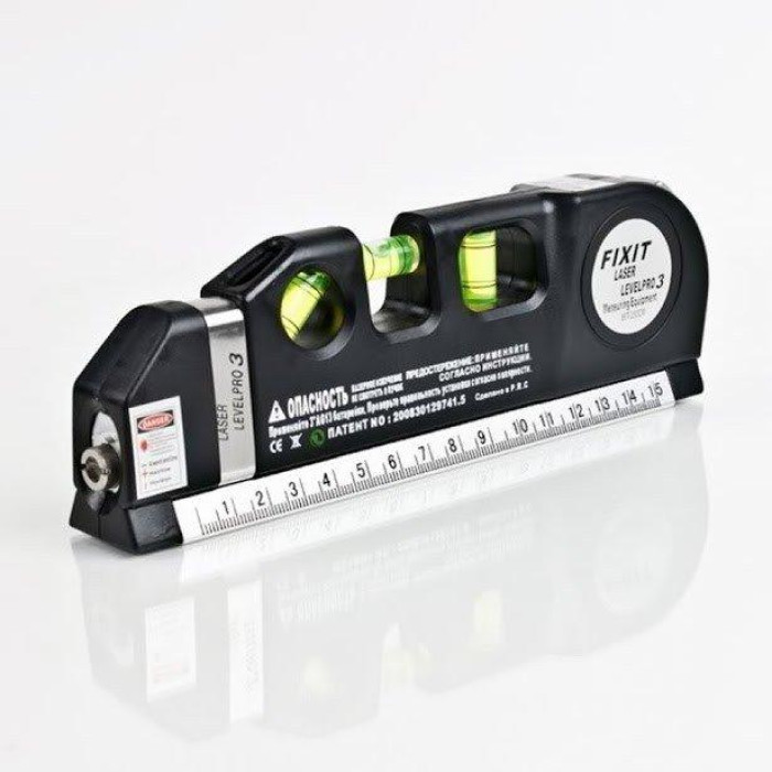 Лазерний рівень із рулеткою та лінійкою