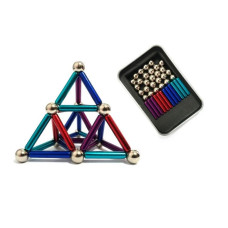 Магнітний конструктор Neo MIX COLOR 36 шт. магнітні палички та 28 шт. сталеві кульки