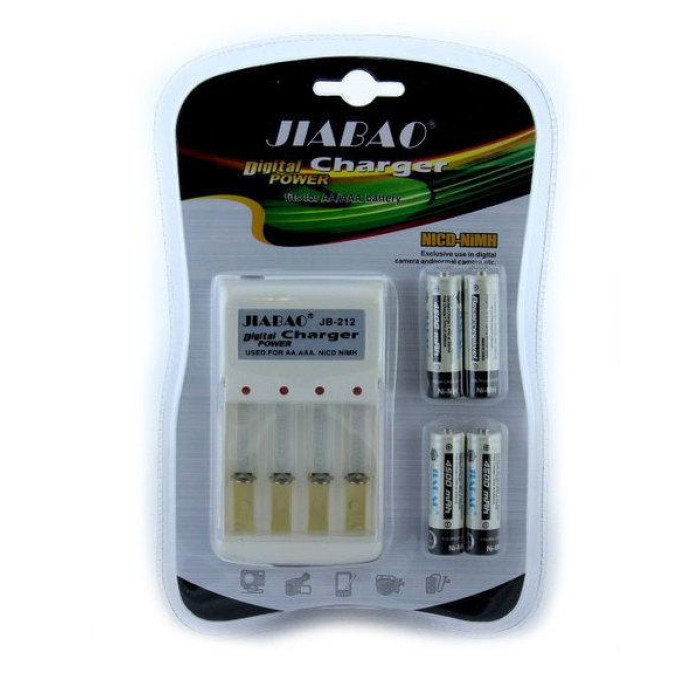 Комплект зарядний + батарейки пальчик 212AA