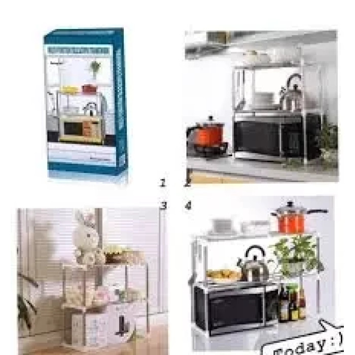 Полиця-стелаж для мікрохвильовки 2 яруси хром (RD-9050)