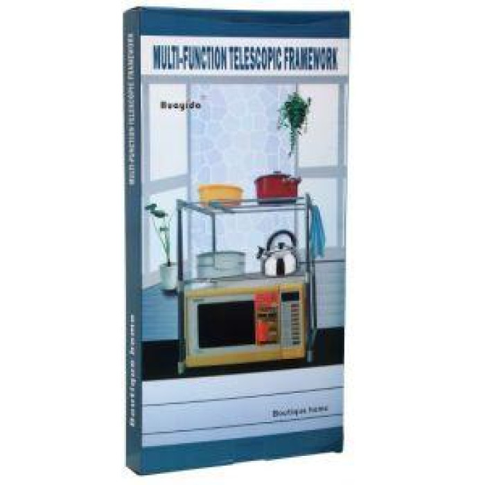 Полиця-стелаж для мікрохвильовки 2 яруси хром (RD-9050)