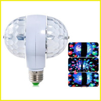 Обертова диско-лампа світлодіодна подвійна NJ-E27