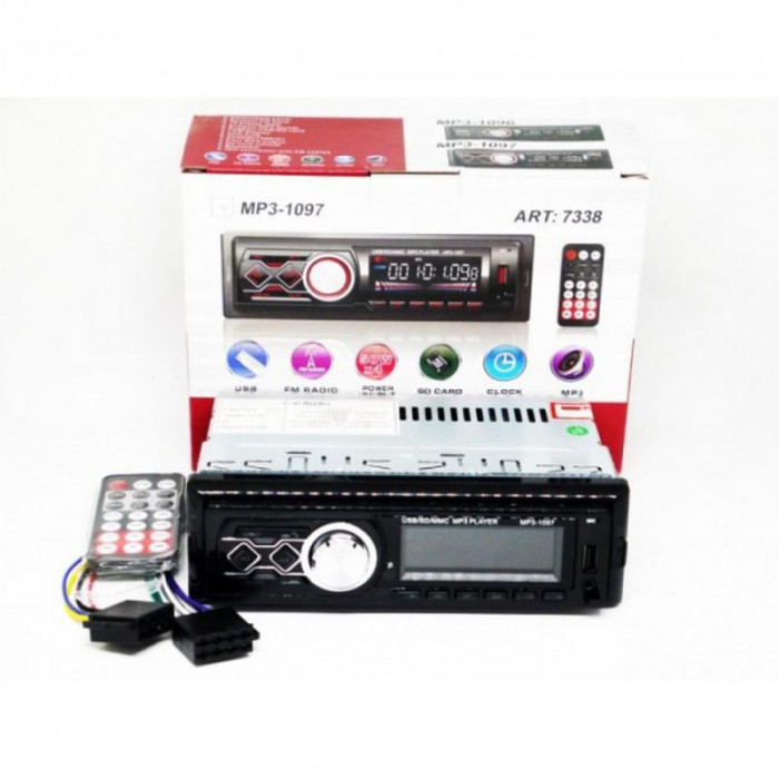 Автомагнітола MP3 1097 BT знімна панель ISO cable