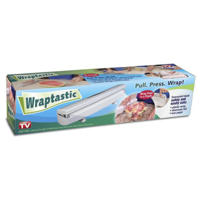 Диспенсер Wraptastic для хранения и разрезания пищевой пленки, фольги, бумаги