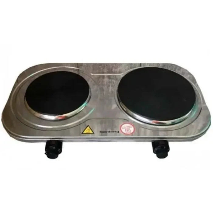 Плита двухкомфорочная нержавейка RB-007
