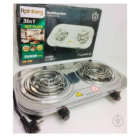 Плита двухкомфорочная нержавейка RB-008