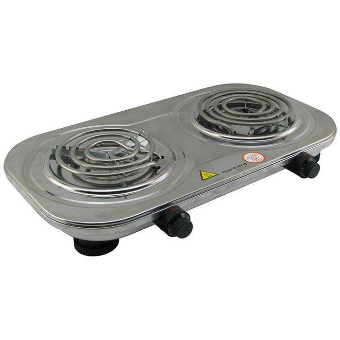 Плита двухкомфорочная нержавейка RB-008