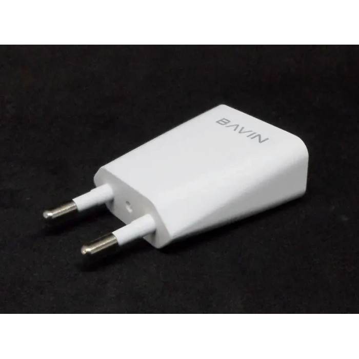 Зарядний пристрій 220 В 1,0 А з кабелем USB — micro USB BAVIN PC508Y-V8