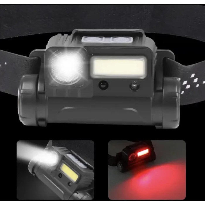 Налобний ліхтар BL 123 COB + USB