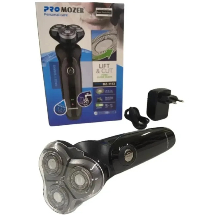 Роторна електробритва Pro Mozer MZ-1153 PC акумуляторна 3 Вт