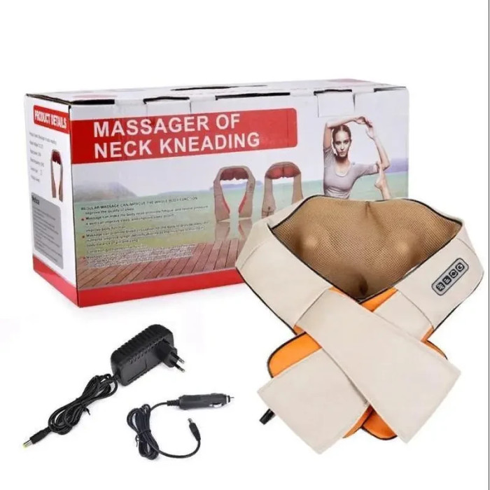 Массажер роликовый для всего тела с подогревом Shiatsu Massager of Neck Kneading