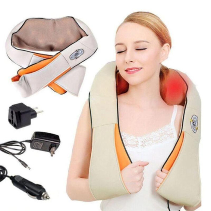Массажер роликовый для всего тела с подогревом Shiatsu Massager of Neck Kneading