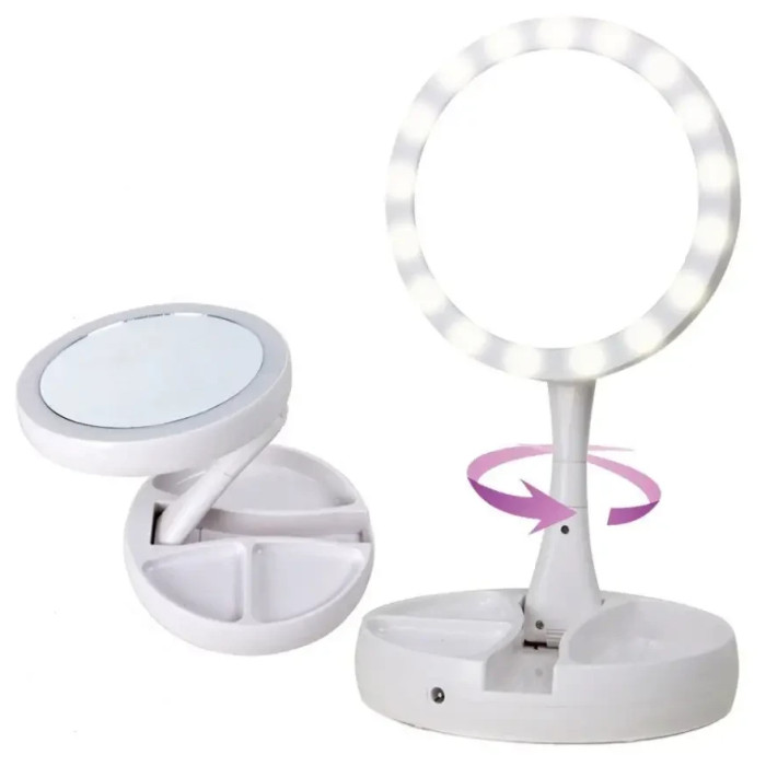 Зеркало с подсветкой круглое My Fold AWAY MIRROR