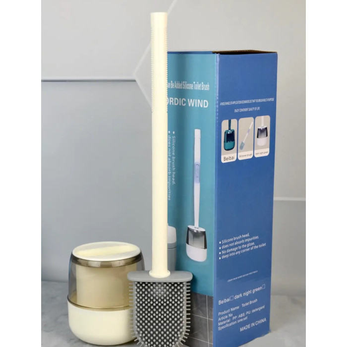 Туалетний йоржик із силіконовою щіткою 10 х 4,5 х 36 см