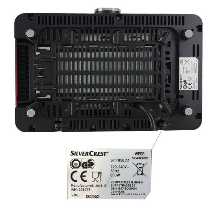 Тостер Silver Crest STS 850 A1 Red (красный) 306079