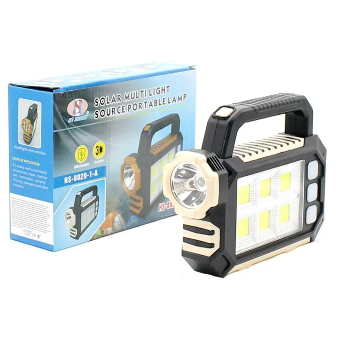 Ручной светодиодный фонарь на солнечной аккумуляторной батареи 8029 NJ-02006