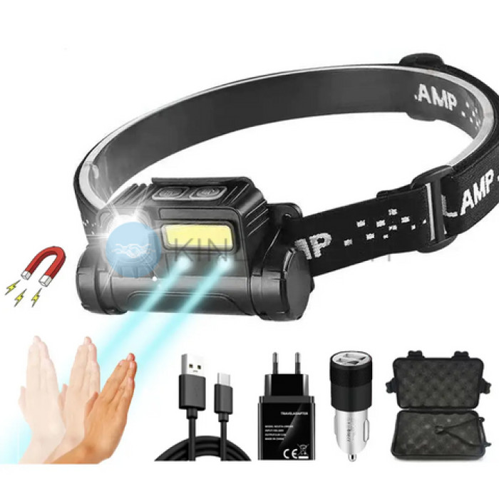 Налобний ліхтар BL 123 COB + USB