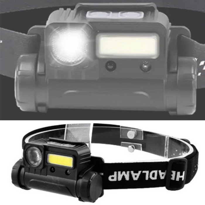 Налобний ліхтар BL 123 COB + USB