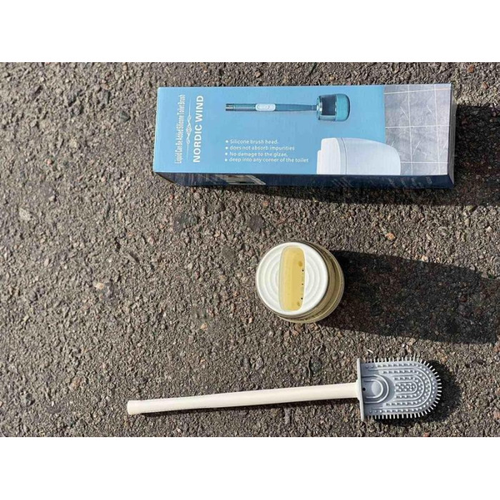 Туалетний йоржик із силіконовою щіткою 10 х 4,5 х 36 см