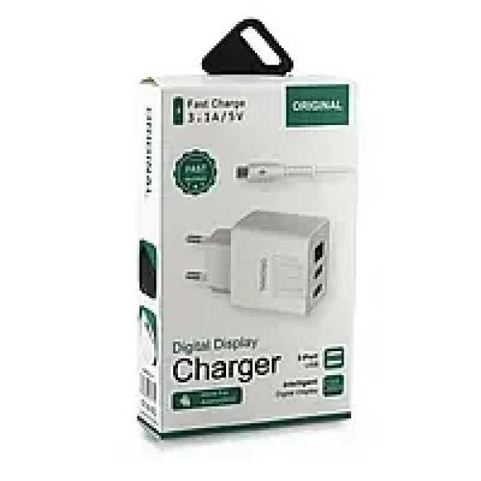 Адаптер (A-14) 220v 2 usb with digital display CX QC03