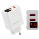 Адаптер (A-14) 220v 2 usb with digital display CX QC03