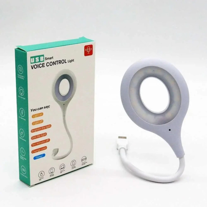 Гнучкий USB-світильник із керуванням голосом 16 LED, 5 Вт, Білий