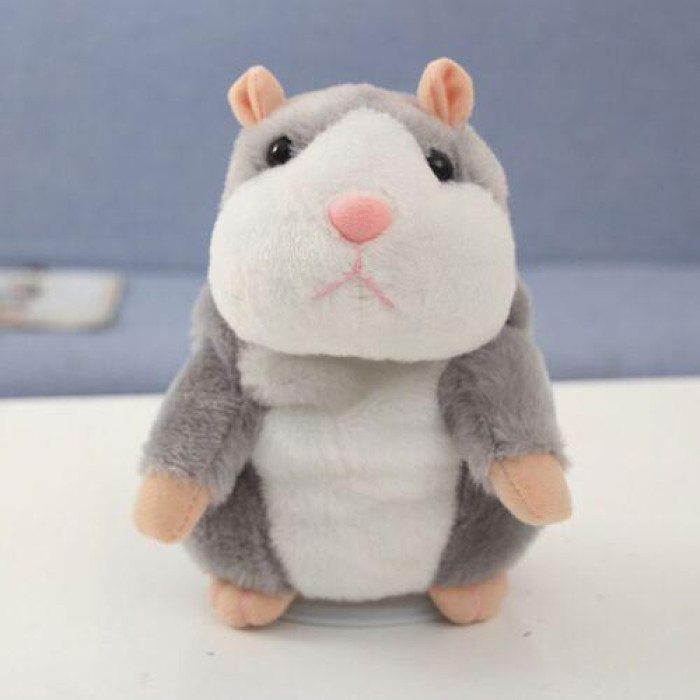 Промовний хом'як-повторянка (Сірий) на батарейках