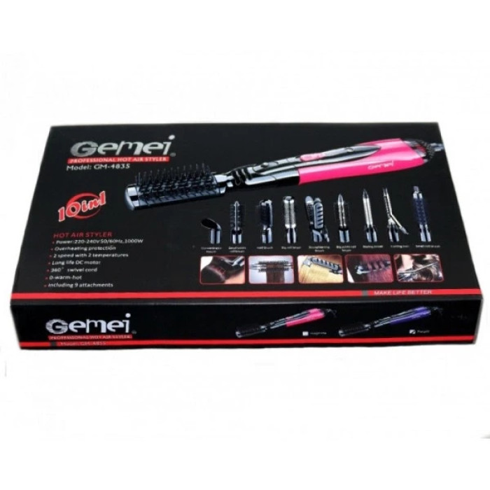 Повітряний стайлер для волосся 10в1 Gemei Professional Hot Air Styler GM-4835