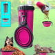 Пляшка подвійна для води зі складаною мискою PET DRINK BOTTLE