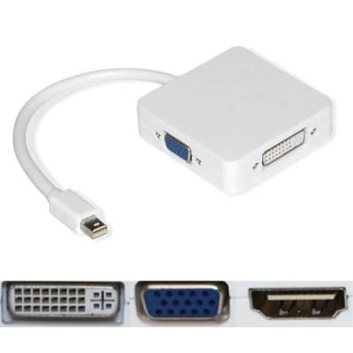 Конвертер Mini DisplayPort на HDMI/DVI/VGA