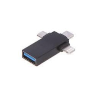 Адаптер OTG USB на Type-C+Micro+iPhone (3в1) SX-39