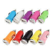 АЗУ авто зарядка 2 USB металл цветной
