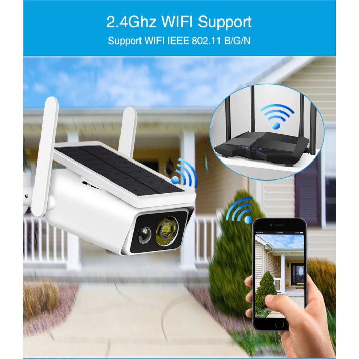 Відеокамера вулична WIFI IP 2,0 МП Solar ABQ-Q1