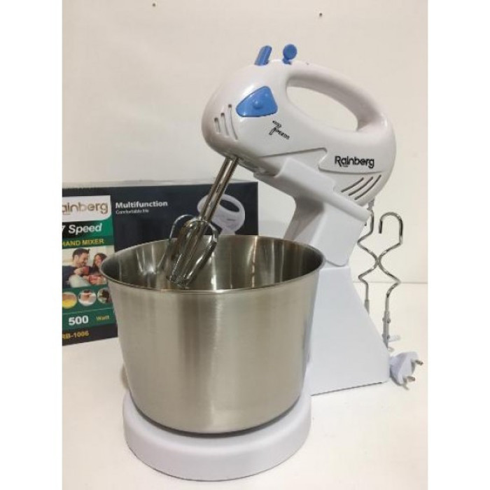 Міксер кухонний 2 л Rainberg RB-1006 2 в 1 500 W на 7 швидкостей
