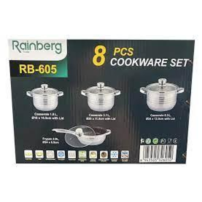 Набір посуду з неіржавкої сталі 6 предметів Rainberg RB-605