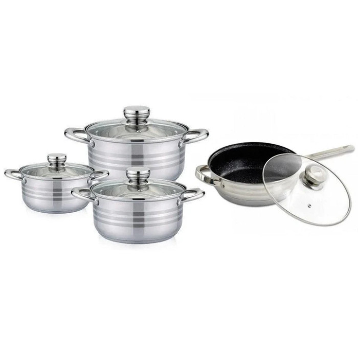 Набір посуду з неіржавкої сталі 6 предметів Rainberg RB-605