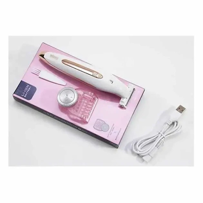 Электробритва женская для сухого бритья водонепроницаемая White/Pink DSP 70136