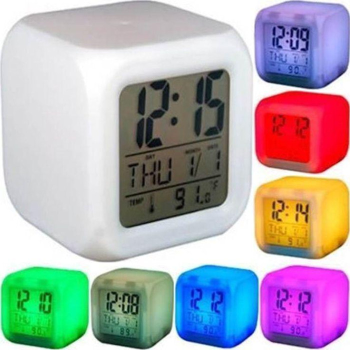 Годинник-будильник 7-колірний AND HA-169