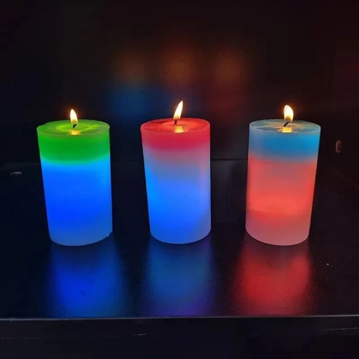 Свічка з воску з підсвіткою Magic Candle 7 color
