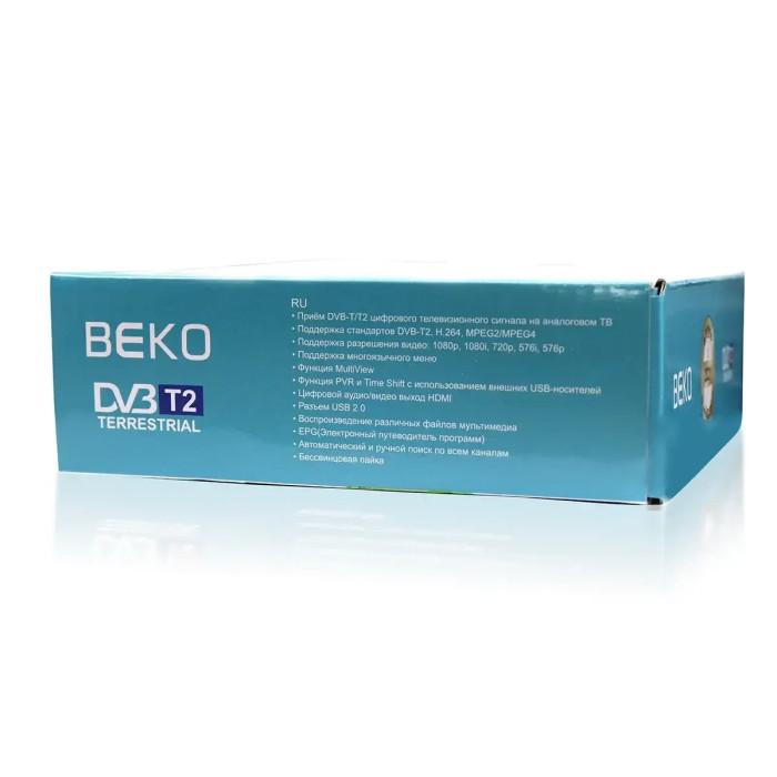 Цифровой эфирный приемник с экраном DVB-T2 Beko IPTV/YouTube/WiFi/MP4/4K/1080 T2-BK-2020