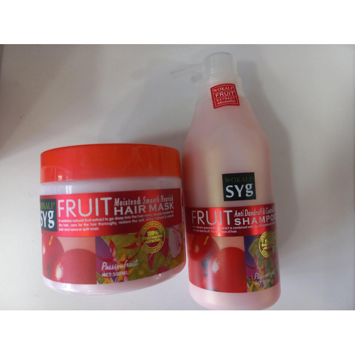Набір шампунь + маска для волосся Wokali Fruit Shampoo Passionfruit проти лупи