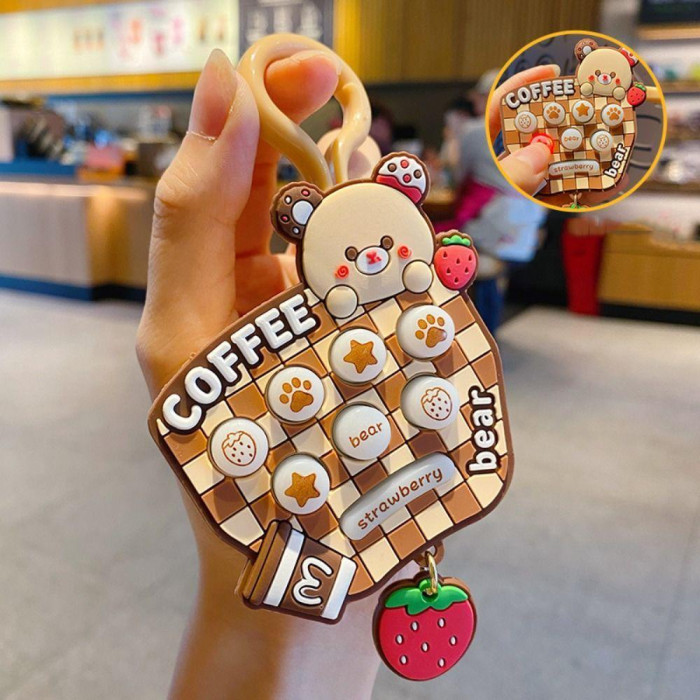 Дитяча іграшка-брелок Pop It No11 coffee