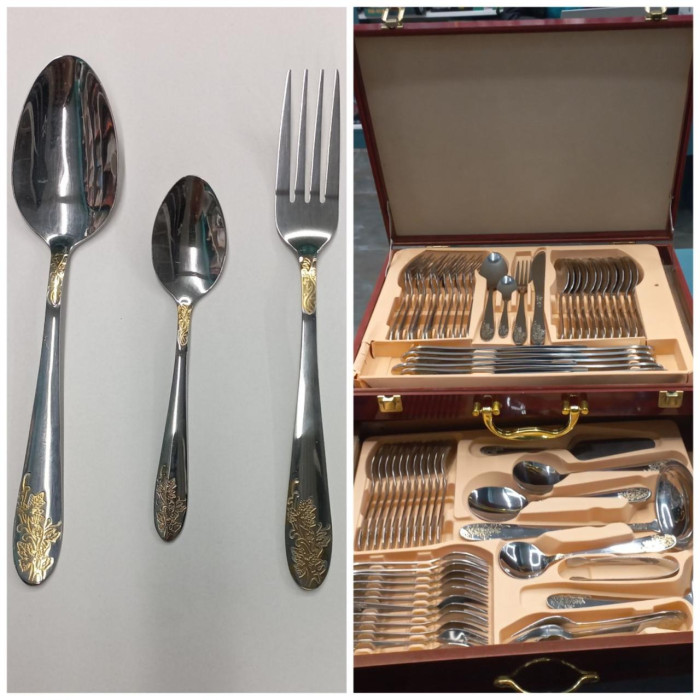 Набор столовых приборов RB-2434 из 72 предметов в подарочном чемодане на 12 персон