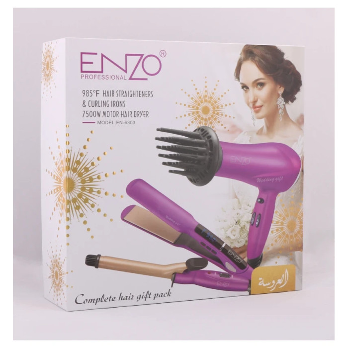 Фен для сушіння волосся + плоскі ENZO EN-6303