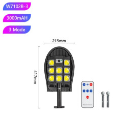 Вуличний ліхтар на стовп із сонячною панеллю W7102B-3
